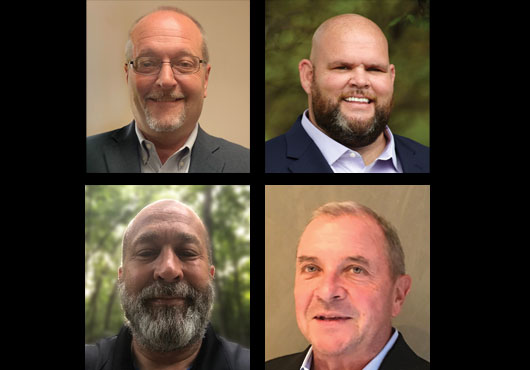 Clockwise from top left: Mike Gibbs, Branch Manager, SafwayAtlantic by BrandSafway Chicago; Jason York, Construction Manager, SafwayAtlantic by BrandSafway Chicago; Chuck Ealy, Sales Representative for Aluma Systems by BrandSafway in the Chicago area; Tony Blokel, Motorized Manager, BrandSafway in the Chicago area.